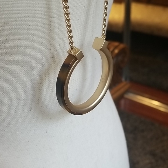 Long necklace faux gold and tortoise shell - Picture 7 of 8